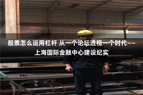 股票怎么运用杠杆 从一个论坛透视一个时代——上海国际金融中心建设纪实